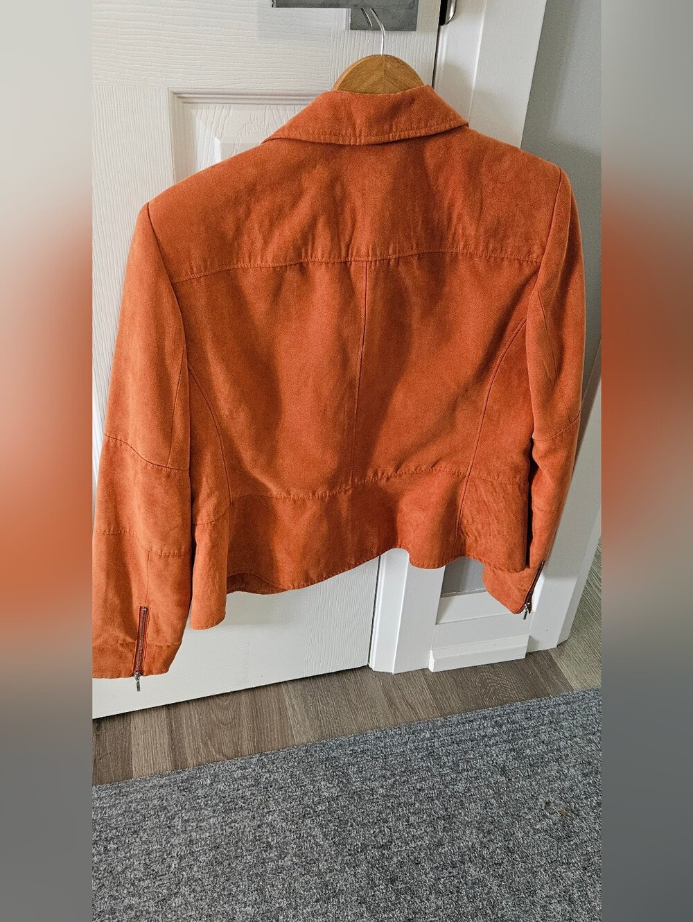Proportion Petite Orange Suede Zip-Front Jacket - Picture 2 of 4